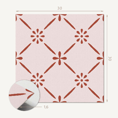 Self adhesive vinyl floor tiles Modern floral motif