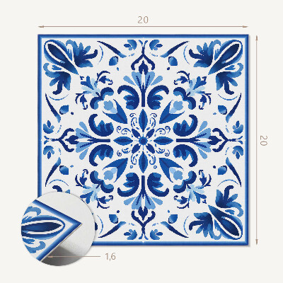 Self adhesive vinyl floor tiles Symmetrical flowers in harmony
