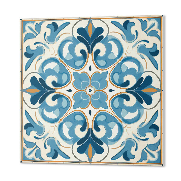 Self adhesive vinyl floor tiles Symmetrical plant motifs