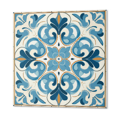 Self adhesive vinyl floor tiles Symmetrical plant motifs