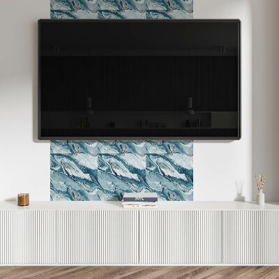 Self adhesive vinyl floor tiles Dynamic waves in an abstract style