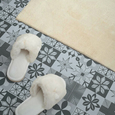 Self adhesive vinyl floor tiles Mosaic shapes in a geometric style