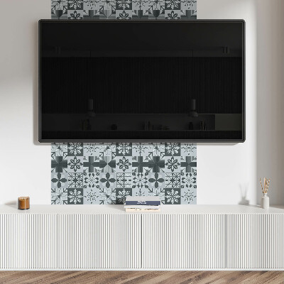 Self adhesive vinyl floor tiles Mosaic shapes in a geometric style