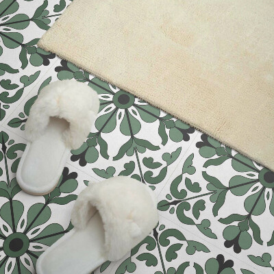 Vinyl tiles A symmetrical plant motif in an elegant version