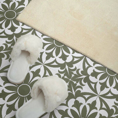 Self adhesive vinyl floor tiles Floral pattern with leaves