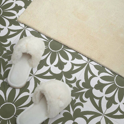 Self adhesive vinyl floor tiles Floral pattern with leaves