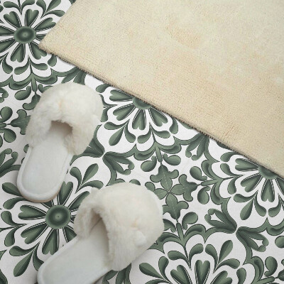 Self adhesive vinyl floor tiles Floral pattern in the border