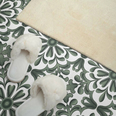 Self adhesive vinyl floor tiles Floral pattern in the border