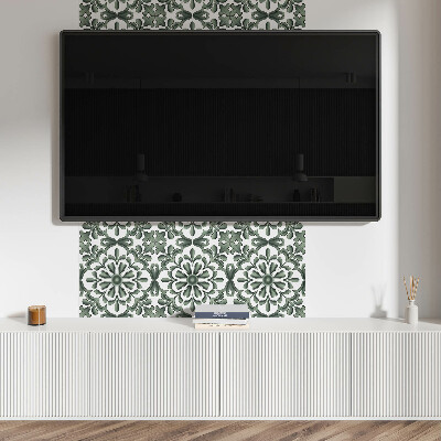 Self adhesive vinyl floor tiles Floral pattern in the border