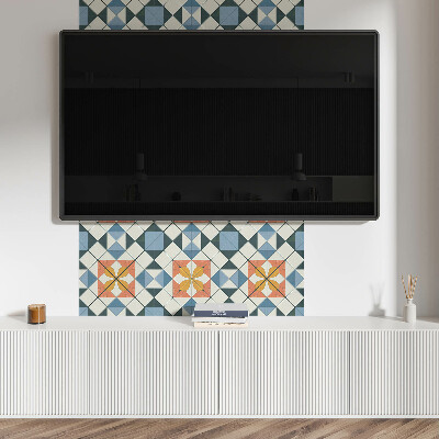 Vinyl tiles Stylish flowers in a geometric composition