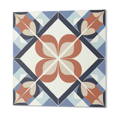 Self adhesive vinyl floor tiles Harmony of flowers in a symmetrical style
