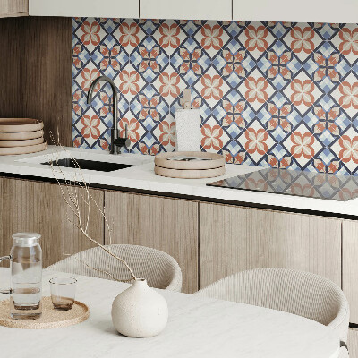 Self adhesive vinyl floor tiles Harmony of flowers in a symmetrical style