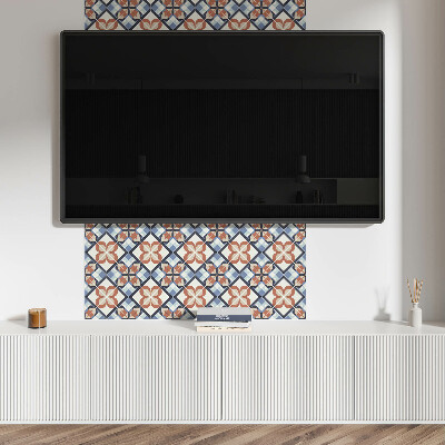 Self adhesive vinyl floor tiles Harmony of flowers in a symmetrical style