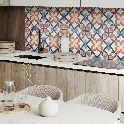 Self adhesive vinyl floor tiles Harmony of flowers in a symmetrical style