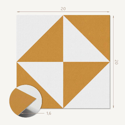 Self adhesive vinyl floor tiles Square triangles in geometric style