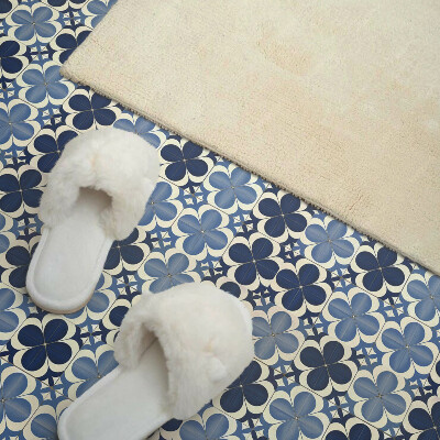 Self adhesive vinyl floor tiles Geometric flower pattern