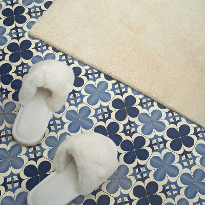 Self adhesive vinyl floor tiles Geometric flower pattern