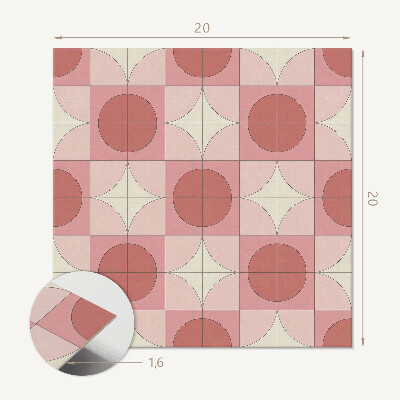 Vinyl tiles Flowers in circles