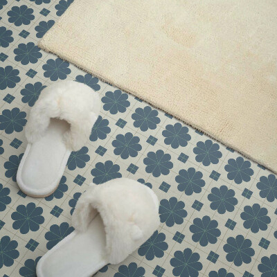 Self adhesive vinyl floor tiles Checkered flowers