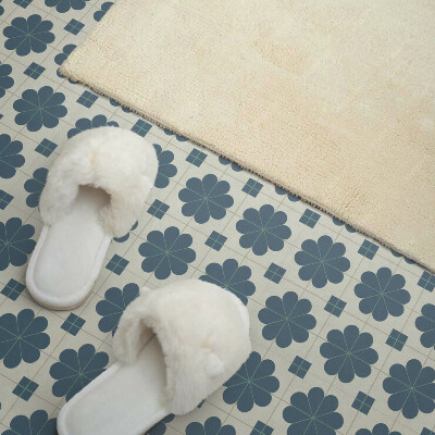 Self adhesive vinyl floor tiles Checkered flowers