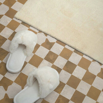 Self adhesive vinyl floor tiles Dynamic checkerboard motif