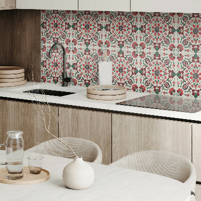 Self adhesive vinyl floor tiles Symmetrical floral motif in a delicate pattern