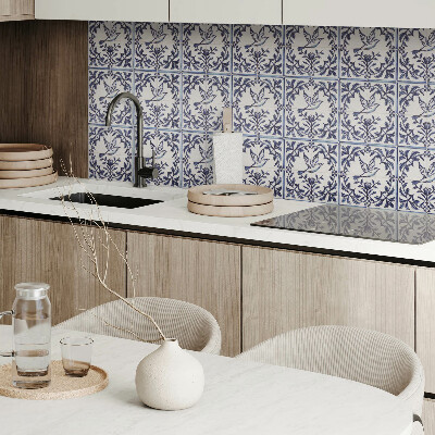 Self adhesive vinyl floor tiles Bird pattern among vegetation