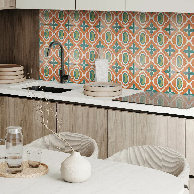 Vinyl tiles A plant motif in the form of a mosaic