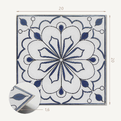 Vinyl tiles Ceramic pattern with flowers