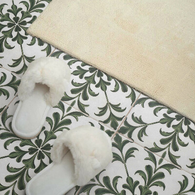 Self adhesive vinyl floor tiles Floral motif on the tile