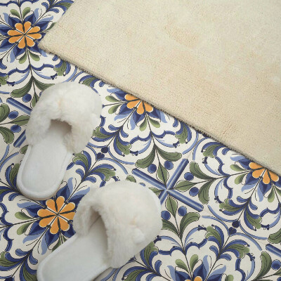Vinyl tiles Ceramic decorations with a floral accent