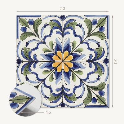 Vinyl tiles Ceramic decorations with a floral accent