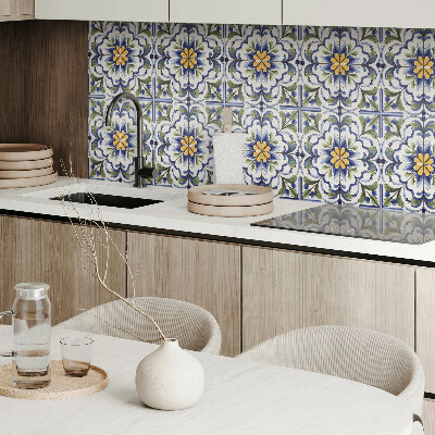 Vinyl tiles Ceramic decorations with a floral accent