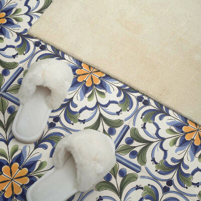 Vinyl tiles Ceramic decorations with a floral accent