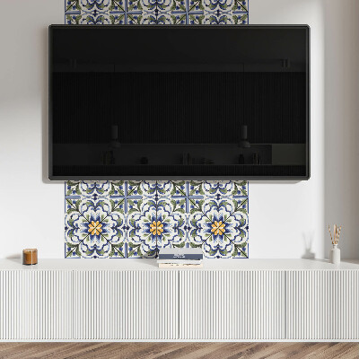 Vinyl tiles Ceramic decorations with a floral accent