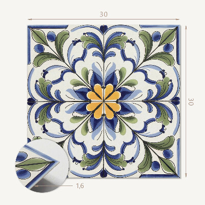 Vinyl tiles Ceramic decorations with a floral accent