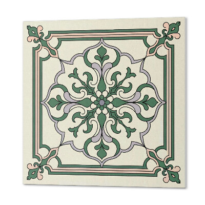 Self adhesive vinyl floor tiles Ornaments in a floral pattern