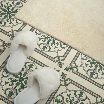 Self adhesive vinyl floor tiles Ornaments in a floral pattern