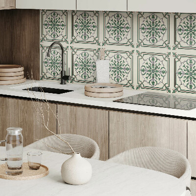 Self adhesive vinyl floor tiles Ornaments in a floral pattern