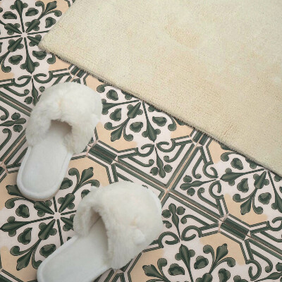 Self adhesive vinyl floor tiles Botanical motif on the tile