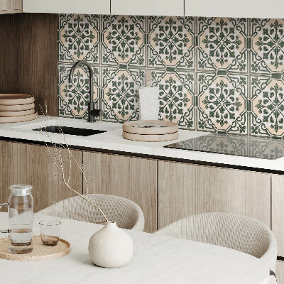 Self adhesive vinyl floor tiles Botanical motif on the tile