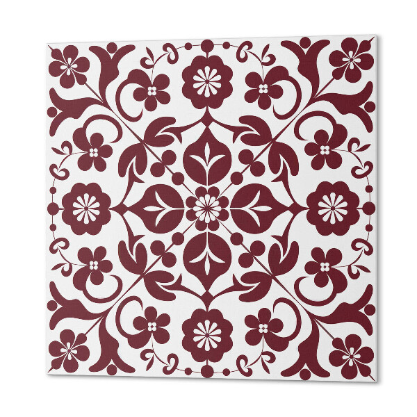 Self adhesive vinyl floor tiles Floral motif with ornamental accents