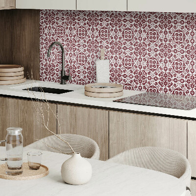 Self adhesive vinyl floor tiles Floral motif with ornamental accents