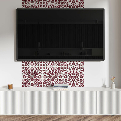 Self adhesive vinyl floor tiles Floral motif with ornamental accents