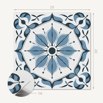 Self adhesive vinyl floor tiles Floral print with refined accents