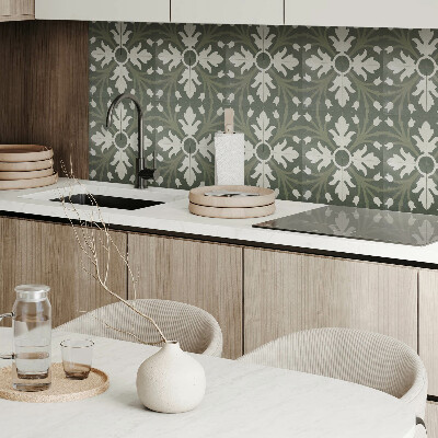 Self adhesive vinyl floor tiles Floral pattern on ceramics