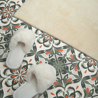 Vinyl tiles Floral design with leafy accents