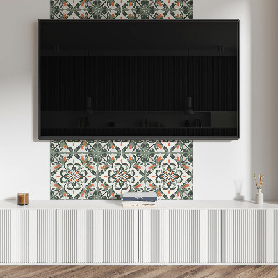 Vinyl tiles Floral design with leafy accents