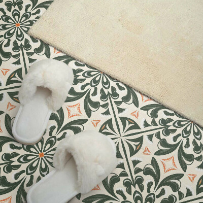 Self adhesive vinyl floor tiles Flowers surrounded by leaves