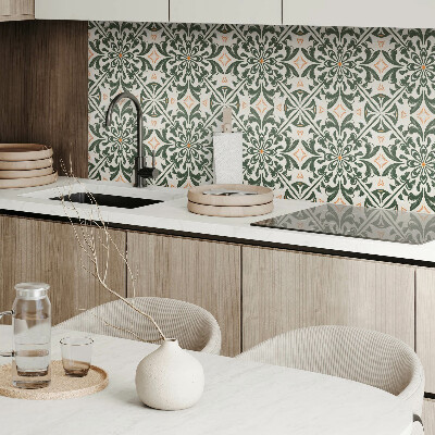 Self adhesive vinyl floor tiles Flowers surrounded by leaves